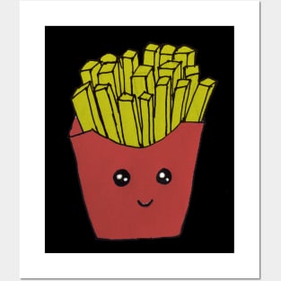 Hand drawn french fries love food Posters and Art